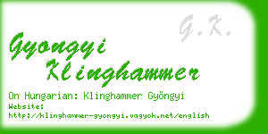 gyongyi klinghammer business card
